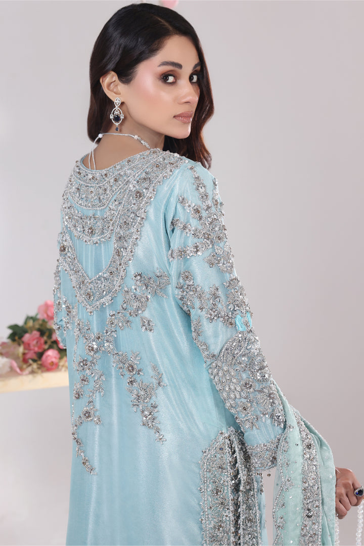 Ice Ferozi Double Layer Hand Embellished 3pc -  FW-33