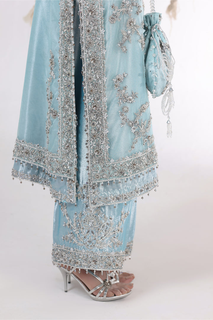 Ice Ferozi Double Layer Hand Embellished 3pc -  FW-33