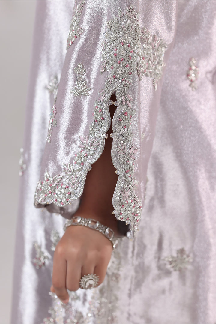 Lavender Lama Silk Hand Embellished 3pc - FW-31