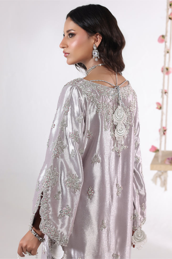 Lavender Lama Silk Hand Embellished 3pc - FW-31