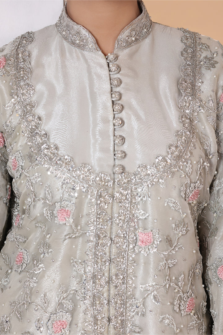 Coat Style with Palazzo Hand Embellished 3pc -  FW-29