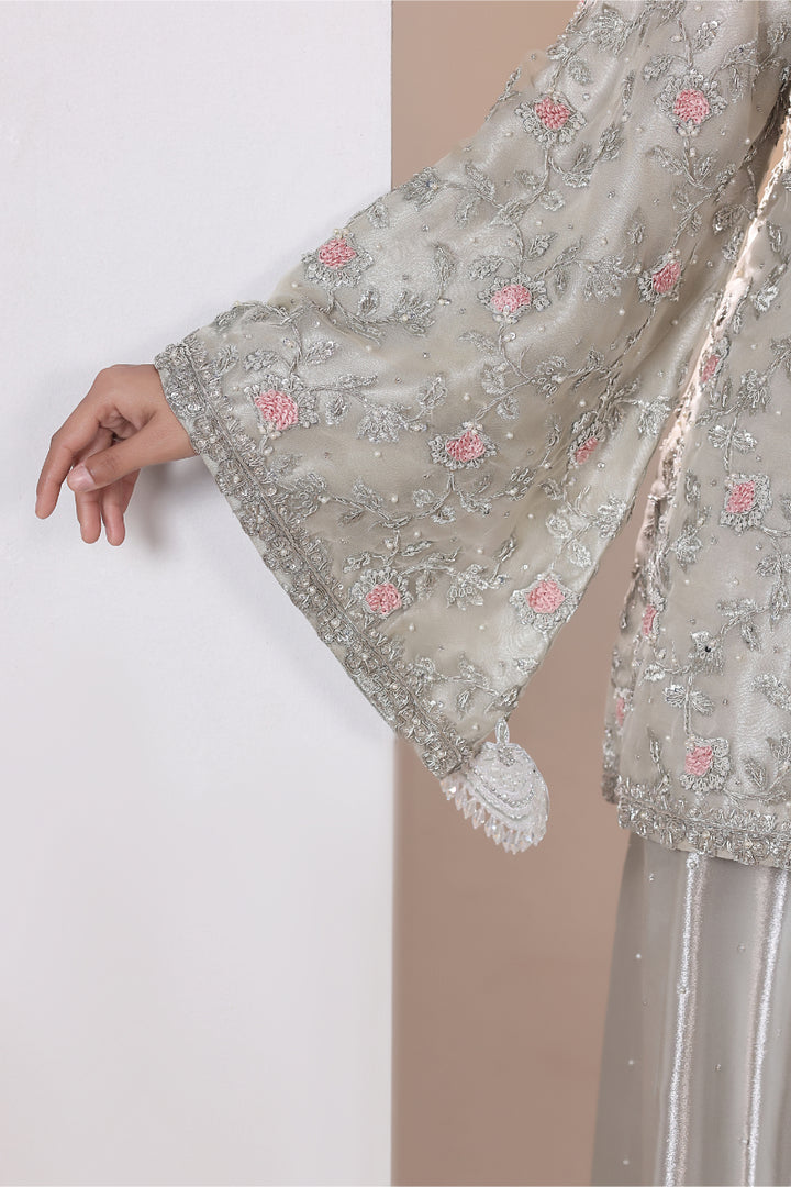 Coat Style with Palazzo Hand Embellished 3pc -  FW-29