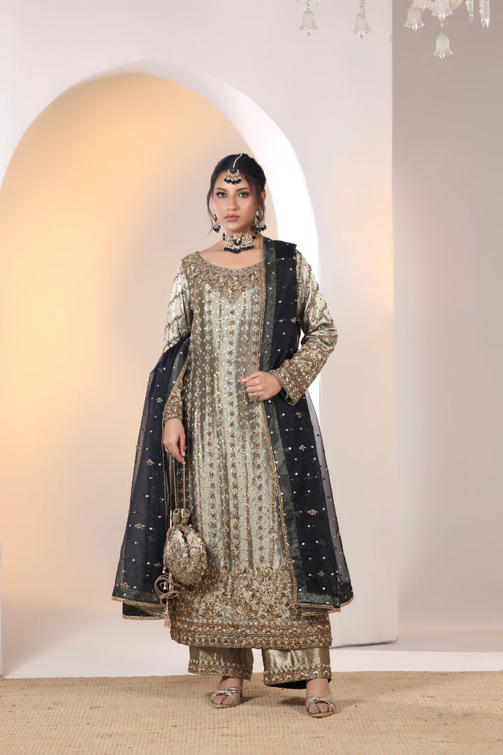 Luxury Hand Embellished 3pc -  FW-27