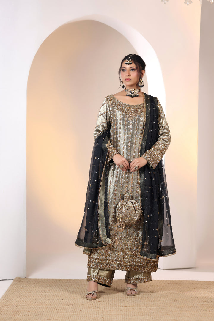 Luxury Hand Embellished 3pc -  FW-27