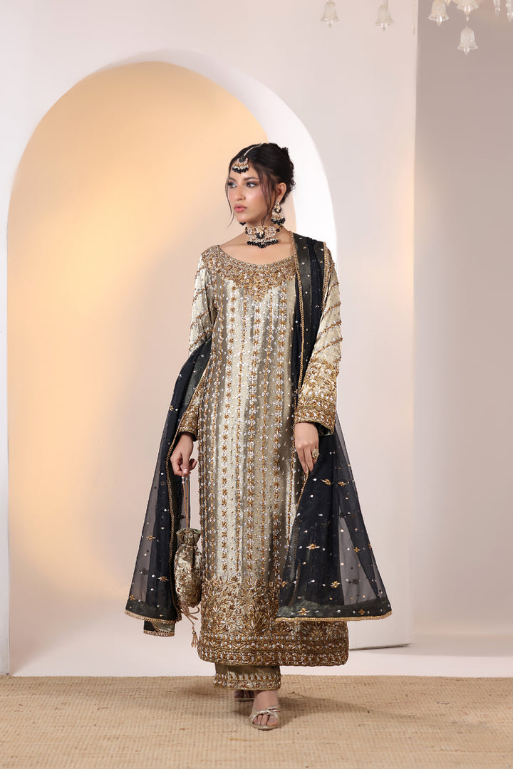 Luxury Hand Embellished 3pc -  FW-27