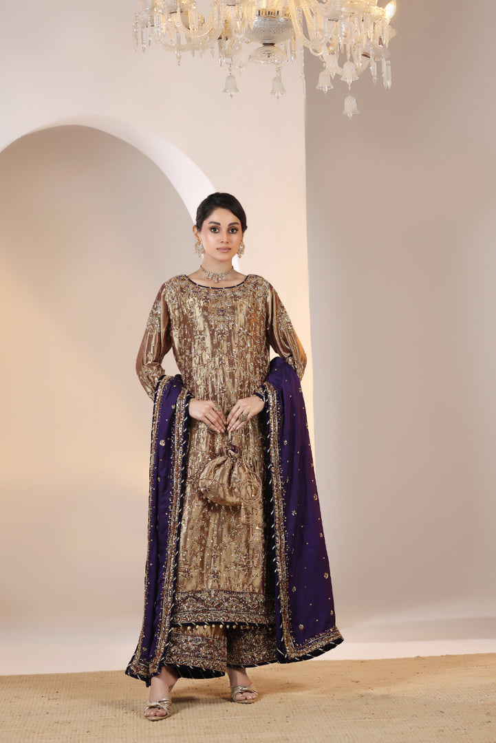 Luxury Hand Embellished 3pc -  FW-25